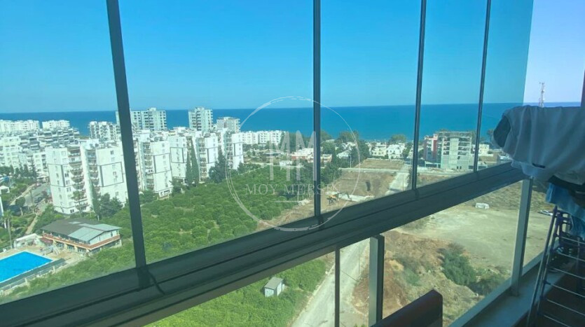 Квартира 2+1 в Тедже Мерсин, с видом на море